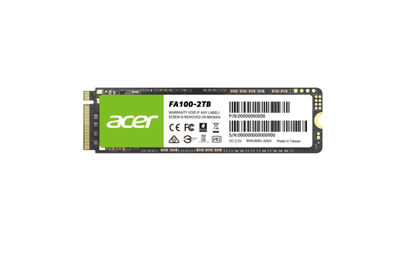 Unidad de Estado Solido ACER FA100 - 2 TB, 3300 MB/s, 2700 MB/s