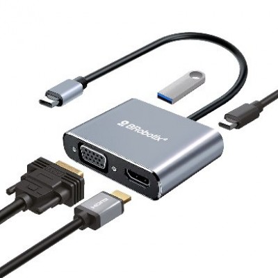 Adaptador Tipo C a HDMI y USB Select Power / Plata, Adaptadores de red, Redes, Hogar, Todas, Categoría