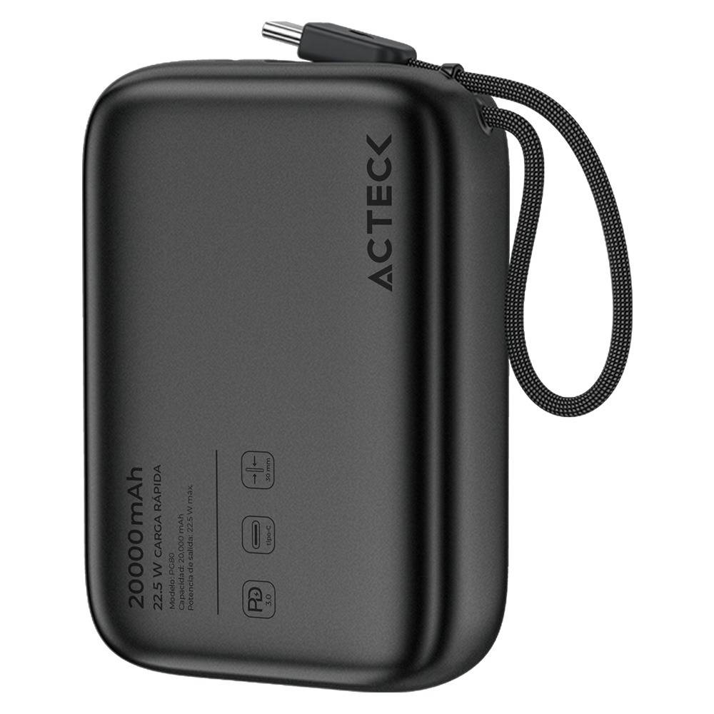 Cargador Powerbank Acteck Energon GO Plug Max PG80 Cargador Powerbank 20 - 000  mAh