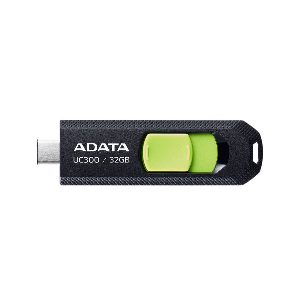 MEMORIA ADATA 32GB USB TIPO C UC300 RETRACTIL NEGRO VERDE (ACHO-UC300-32G-RBK/GN)